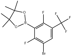 1,3,2-Dioxaborolane, 2-[3-bromo-2,6-difluoro-5-(trifluoromethyl)phenyl]-4,4,5,5-tetramethyl- Struktur