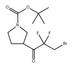 tert-Butyl 3-(3-bromo-2,2-difluoropropanoyl)pyrrolidine-1-carboxylate Structure