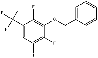 2,4-Difluoro-1-iodo-3-(phenylmethoxy)-5-(trifluoromethyl)benzene 化学構造式