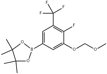 2-(4-Fluoro-3-(methoxymethoxy)-5-(trifluoromethyl)phenyl)-4,4,5,5-tetramethyl-1,3,2-dioxaborolane Struktur