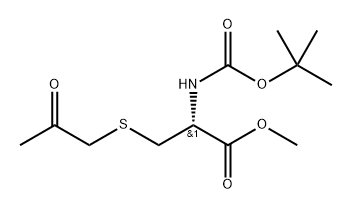 (R)-Methyl 2-((tert-butoxycarbonyl)amino)-3-((2-oxopropyl)thio)propanoate Struktur