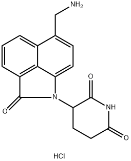 2,6-Piperidinedione, 3-[6-(aminomethyl)-2-oxobenz[cd]indol-1(2H)-yl]-, hydrochloride (1:1) Structure