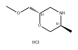 Morpholine, 2-(methoxymethyl)-5-methyl-, hydrochloride, (2S,5S)- Structure