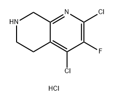 2,4-二氯-3-氟-5,6,7,8-四氢-1,7-萘啶盐酸盐,2768872-79-1,结构式