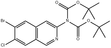 Imidodicarbonic acid, 2-(6-bromo-7-chloro-3-isoquinolinyl)-, 1,3-bis(1,1-dimethylethyl) ester Structure