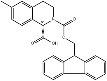 (S)-2-(((9H-Fluoren-9-yl)methoxy)carbonyl)-6-methyl-1,2,3,4-tetrahydroisoquinoline-1-carboxylic acid 结构式
