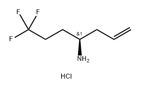 1-Hepten-4-amine, 7,7,7-trifluoro-, hydrochloride (1:1), (4S)- 化学構造式