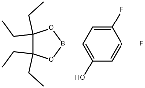 Phenol, 4,5-difluoro-2-(4,4,5,5-tetraethyl-1,3,2-dioxaborolan-2-yl)- 化学構造式