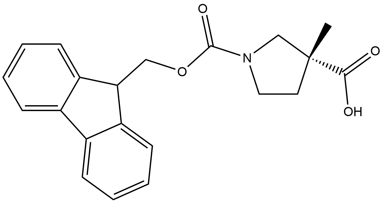 (R)-1-FMOC-3-甲基吡咯烷-3-甲酸,2770894-96-5,结构式