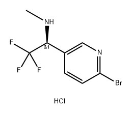 3-Pyridinemethanamine, 6-bromo-N-methyl-α-(trifluoromethyl)-, hydrochloride (1:1), (αS)- Structure