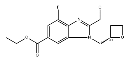 ethyl 2-(chloromethyl)-7-fluoro-3-[[(2S)-oxetan-2-yl]methyl]benzimidazole-5-carboxylate Structure