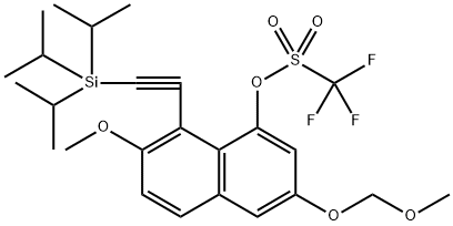 7-Methoxy-3-(methoxymethoxy)-8-((triisopropylsilyl)ethynyl)naphthalen-1-yl trifluoromethanesulfonate Structure