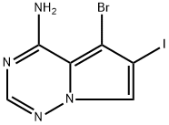 5-Bromo-6-iodopyrrolo[2,1-f][1,2,4]triazin-4-amine Structure