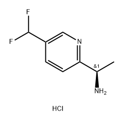 2-Pyridinemethanamine, 5-(difluoromethyl)-α-methyl-, hydrochloride (1:1), (αR)- 化学構造式