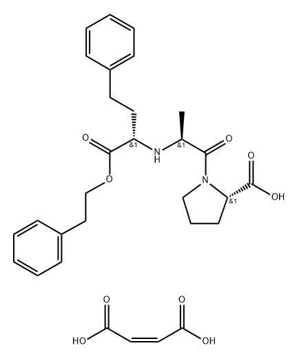 L-Proline, N-[(1S)-3-phenyl-1-[(2-phenylethoxy)carbonyl]propyl]-L-alanyl-, (2Z)-2-butenedioate (1:1) Struktur