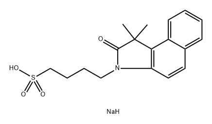 3H-Benz[e]indole-3-butanesulfonic acid, 1,2-dihydro-1,1-dimethyl-2-oxo-, sodium salt (1:1) Struktur