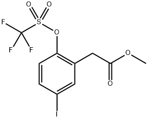 2-(5-碘-2-(((三氟甲基)磺酰基)氧基)苯基)乙酸甲酯 结构式
