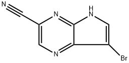 7-Bromo-5H-pyrrolo[2,3-b]pyrazine-3-carbonitrile 化学構造式