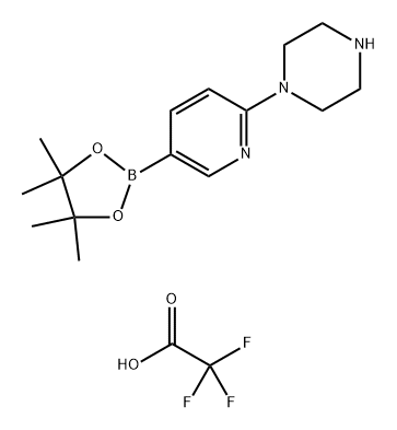 Piperazine, 1-[5-(4,4,5,5-tetramethyl-1,3,2-dioxaborolan-2-yl)-2-pyridinyl]-, 2,2,2-trifluoroacetate (1:) Structure