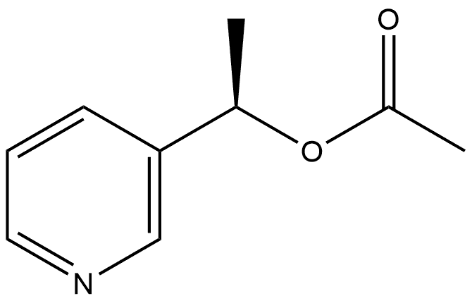 3-Pyridinemethanol, α-methyl-, 3-acetate, (αR)- 化学構造式