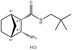 rel-(1S,2S,3R,4R)-3-Amino-N-neopentylbicyclo[2.2.1]heptane-2-carboxamide hydrochloride Struktur