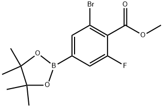 2-溴-6-氟-4-(4,4,5,5-四甲基-1,3,2-二氧杂波仑-2-基)苯甲酸甲酯,2788844-14-2,结构式