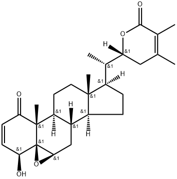 (22R)-5β,6β-Epoxy-4β,22-dihydroxy-1-oxoergosta-2,24-dien-26-oic acid 26,22-lactone Structure