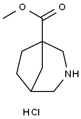 3-Azabicyclo[3.2.1]octane-1-carboxylic acid, methyl ester, hydrochloride (1:1) Structure