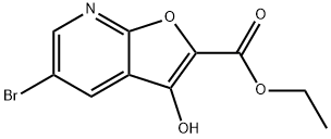 ethyl 5-bromo-3-hydroxyfuro[2,3-b]pyridine-2-carboxylate Struktur