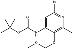 tert-Butyl (6-bromo-3-(methoxymethoxy)-2-methylpyridin-4-yl)carbamate Struktur