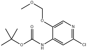 (2-氯-5-(甲氧基甲氧基)吡啶-4-基)氨基甲酸叔丁酯 结构式