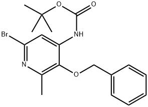 (3-(苄氧基)-6-溴-2-甲基吡啶-4-基)氨基甲酸叔丁酯,2796280-05-0,结构式