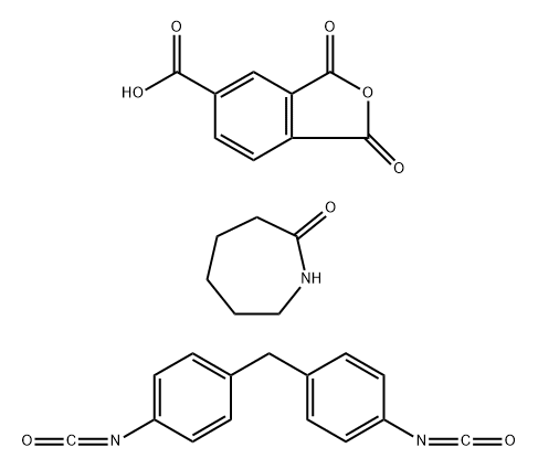 5-Isobenzofuran carboxylic acid, 1,3-dihydro-1,3-dioxo-, polymer with hexahydro-2H-azepin-2-one and 1,1'-methylenebis[4-isocyanatobenzene] 化学構造式