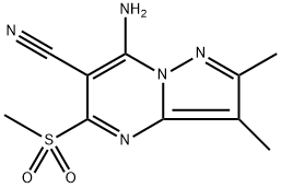 7-氨基-2,3-二甲基-5-(甲基磺酰基)吡唑[1,5-A]嘧啶-6-甲腈, 2798825-80-4, 结构式