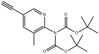 Imidodicarbonic acid, 2-(5-ethynyl-3-methyl-2-pyridinyl)-, 1,3-bis(1,1-dimethylethyl) ester Structure