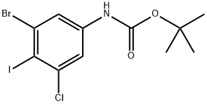 (3-溴-5-氯-4-碘苯基)氨基甲酸叔丁酯,2803281-60-7,结构式