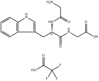 (S)-2-(2-(2-氨基乙酰胺基)-3-(1H-吲哚-3-基)丙酰胺基)乙酸 三氟乙酸盐 结构式