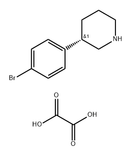(S)-3-(4-溴苯基)哌啶草酸盐, 2803376-59-0, 结构式