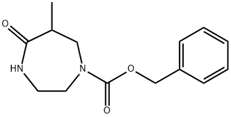 6-甲基-5-氧代-1,4-二氮杂环庚烷-1-羧酸苄酯 结构式
