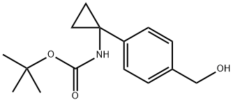 Carbamic acid, N-[1-[4-(hydroxymethyl)phenyl]cyclopropyl]-, 1,1-dimethylethyl ester 化学構造式
