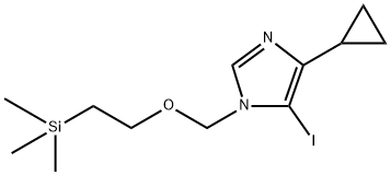 4-Cyclopropyl-5-iodo-1-((2-(trimethylsilyl)ethoxy)methyl)-1H-imidazole Struktur