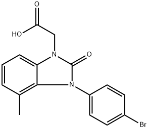 2-(3-(4-溴苯基)-4-甲基-2-氧代-2,3-二氢-1H-苯并[D]咪唑-1-基)乙酸, 2803476-99-3, 结构式