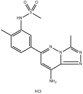 N-(5-(8-氨基-3-甲基-[1,2,4]三唑并[4,3-B]哒嗪-6-基)-2-甲基苯基)甲烷磺酰胺盐酸盐, 2803477-07-6, 结构式