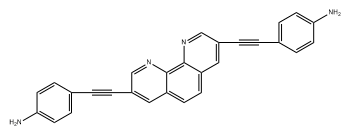 4,4'-((1,10-菲咯啉-3,8-二基)双(乙炔-2,1-二基))二苯胺 结构式