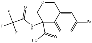 7-bromo-4-(2,2,2-trifluoroacetamido)isochromane-4-carboxylic acid,2803823-79-0,结构式