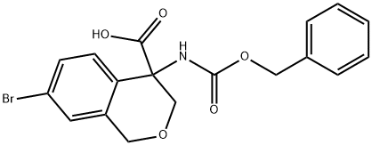 4-(((benzyloxy)carbonyl)amino)-7-bromoisochromane-4-carboxylic acid,2803847-17-6,结构式