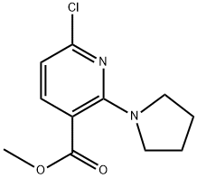 methyl 6-chloro-2-(pyrrolidin-1-yl)nicotinate 化学構造式