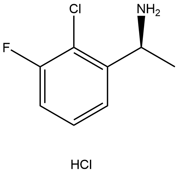 (S)-1-(2-chloro-3-fluorophenyl)ethan-1-amine hydrochloride 结构式