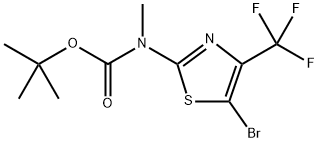 tert-Butyl (5-bromo-4-(trifluoromethyl)thiazol-2-yl)(methyl)carbamate 化学構造式