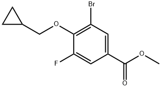Methyl 3-bromo-4-(cyclopropylmethoxy)-5-fluorobenzoate 结构式